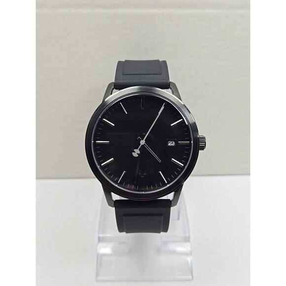 Watch Station Other - Watch Station Mens Black Quartz Date Watch 5ATM Silicone Band New Battery